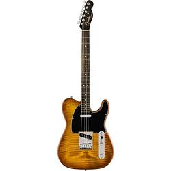 Foto van Fender limited edition american ultra telecaster tiger'ss eye eb elektrische gitaar met koffer