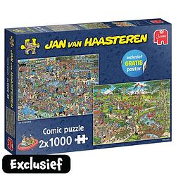 Foto van Jumbo jan van haasteren special 2-in-1 het park & drogisterij - 2 x 1000 stukjes