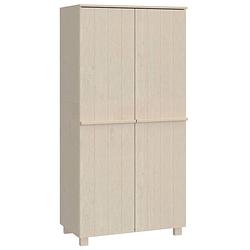 Foto van The living store hamar houten garderobe - 89 x 50 x 180 cm - honingbruin - massief grenenhout