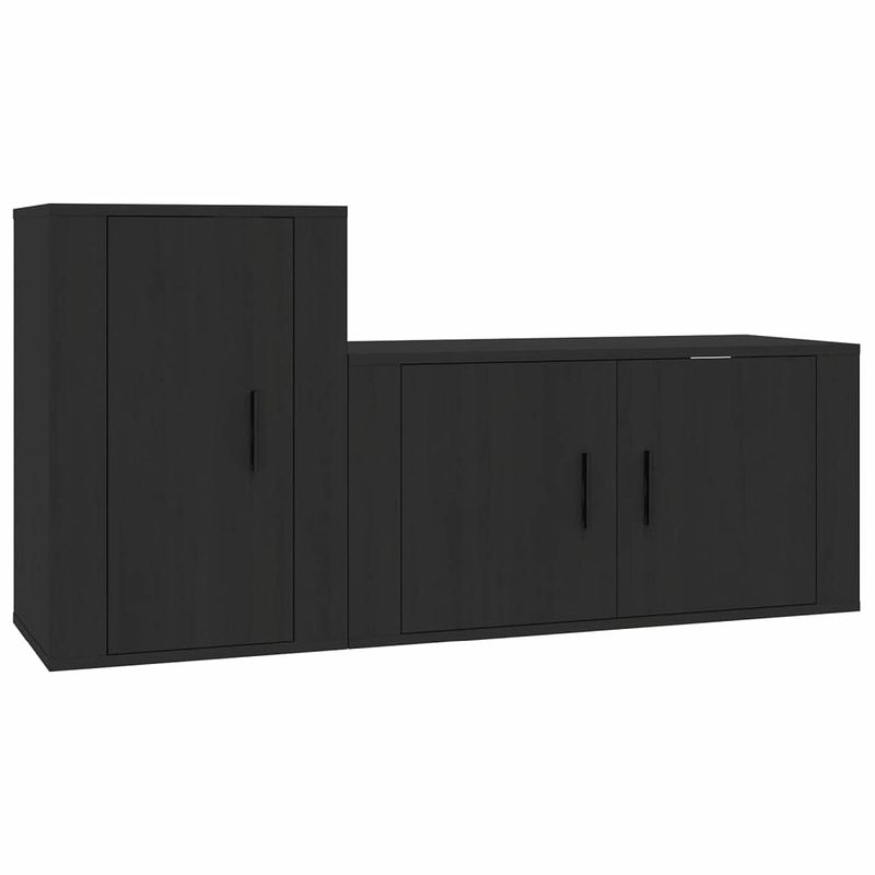 Foto van Vidaxl 2-delige tv-meubelset bewerkt hout zwart