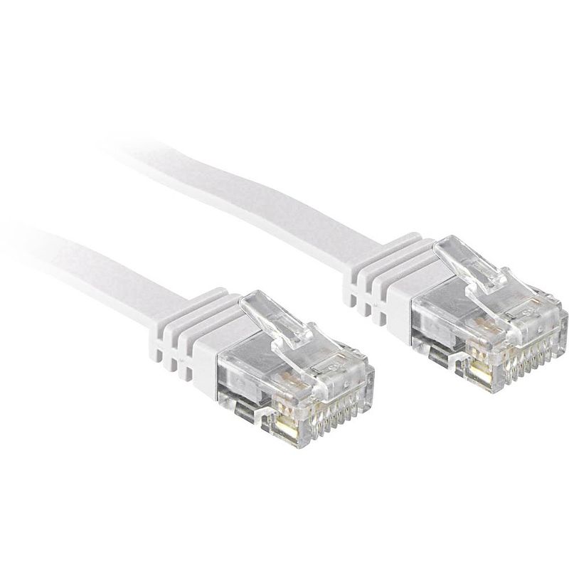 Foto van Lindy 47505 rj45 netwerkkabel, patchkabel cat 6 u/utp 10.00 m wit snagless 1 stuk(s)