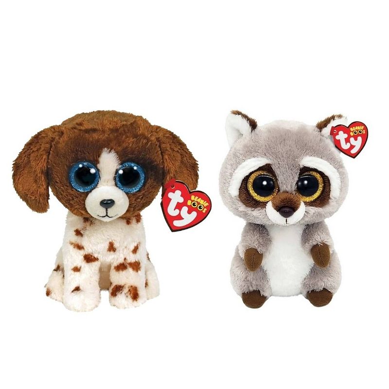 Foto van Ty - knuffel - beanie boo's - muddles dog & racoon