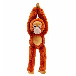Foto van Keel toys pluche orang utan aap knuffeldier - rood/bruin - hangend - 50 cm - knuffel bosdieren