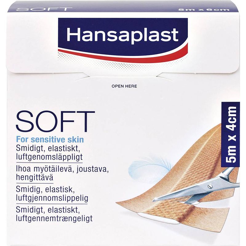 Foto van Hansaplast 1556526 hansaplast soft pleister 5 m x 4 cm