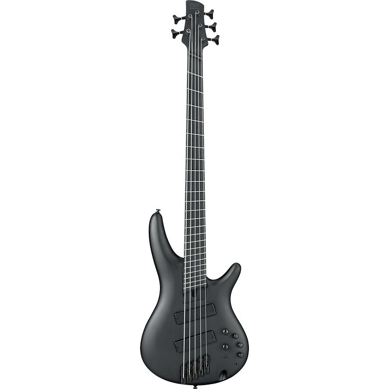 Foto van Ibanez iron label srms625ex-bkf black flat 5-snarige multiscale basgitaar