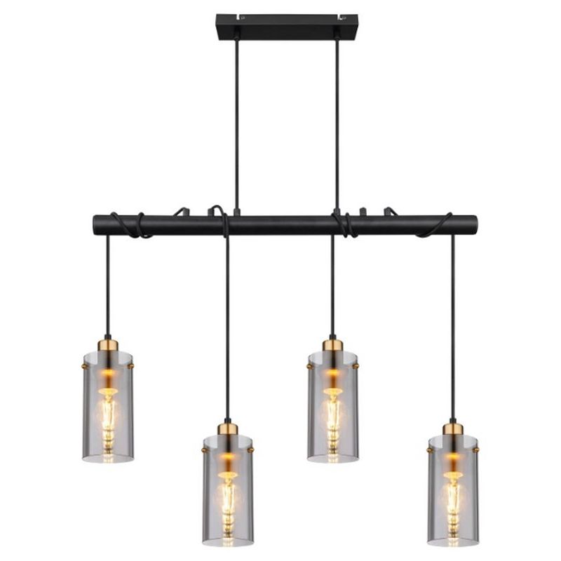 Foto van Industriële hanglamp fanni - l:85cm - e27 - metaal - zwart