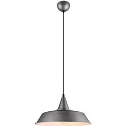 Foto van Led hanglamp - hangverlichting - trion wolta - e27 fitting - 1-lichts - rond - antiek nikkel - aluminium