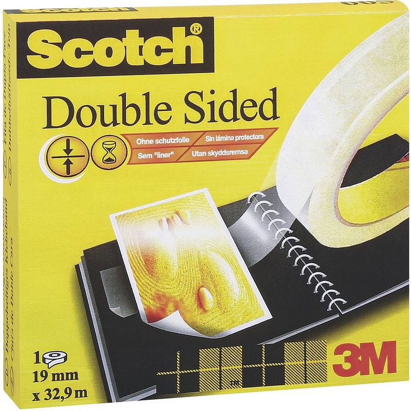 Foto van 3m d6651222 d6651222 dubbelzijdige tape scotch 665 transparant (l x b) 22.8 m x 12.5 mm 1 stuk(s)