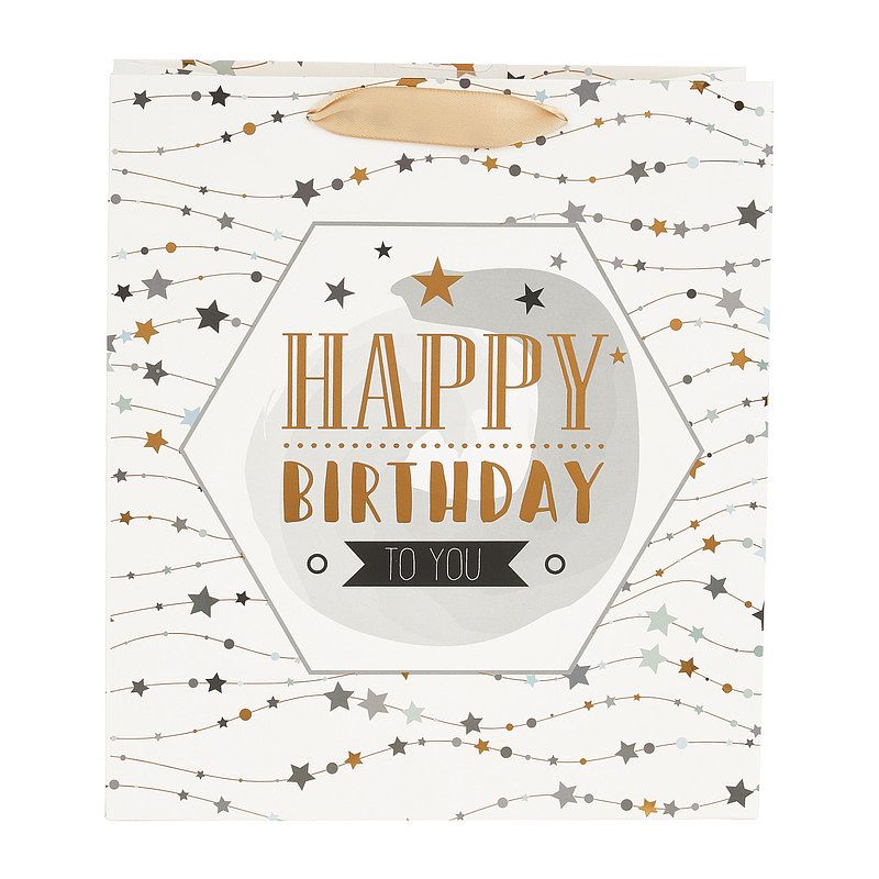 Foto van Cadeautasje happy birthday - ster - 23x26 cm