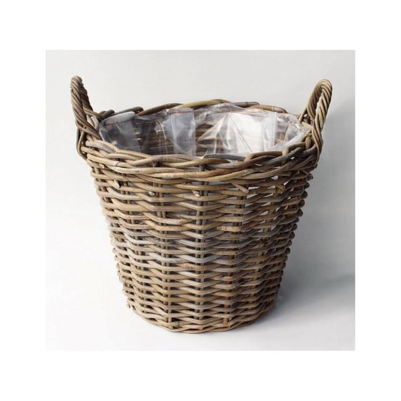 Foto van Mand rotan antique grey d40h30cm