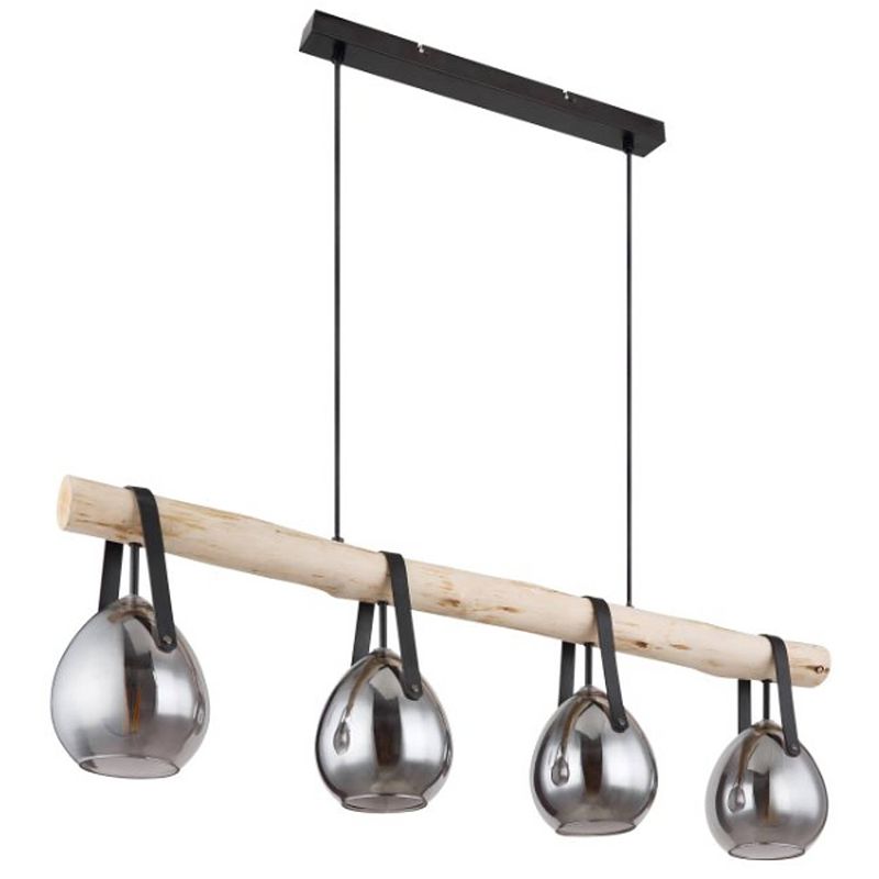 Foto van Industriële hanglamp diethild - l:100cm - e27 - metaal - zwart