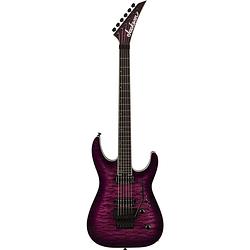 Foto van Jackson pro plus series dinky dka q eb transparent purple burst elektrische gitaar met gigbag