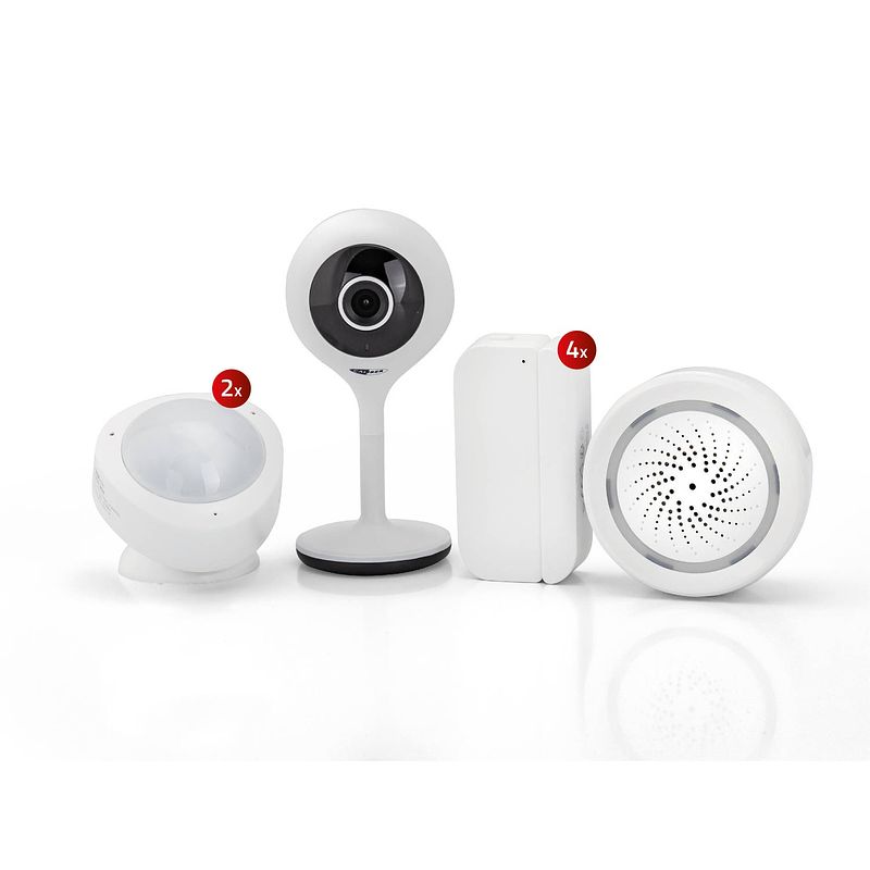 Foto van Caliber smarthome security set met hws701,hws101,hws301,hwc101 (home-security-set-plus)