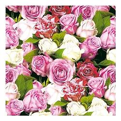 Foto van 20x rozen/bloemen voorjaar servetten 33 x 33 cm - feestservetten