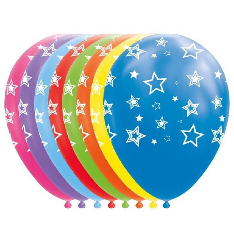 Foto van Wefiesta ballonnen star 12 cm latex 8 stuks