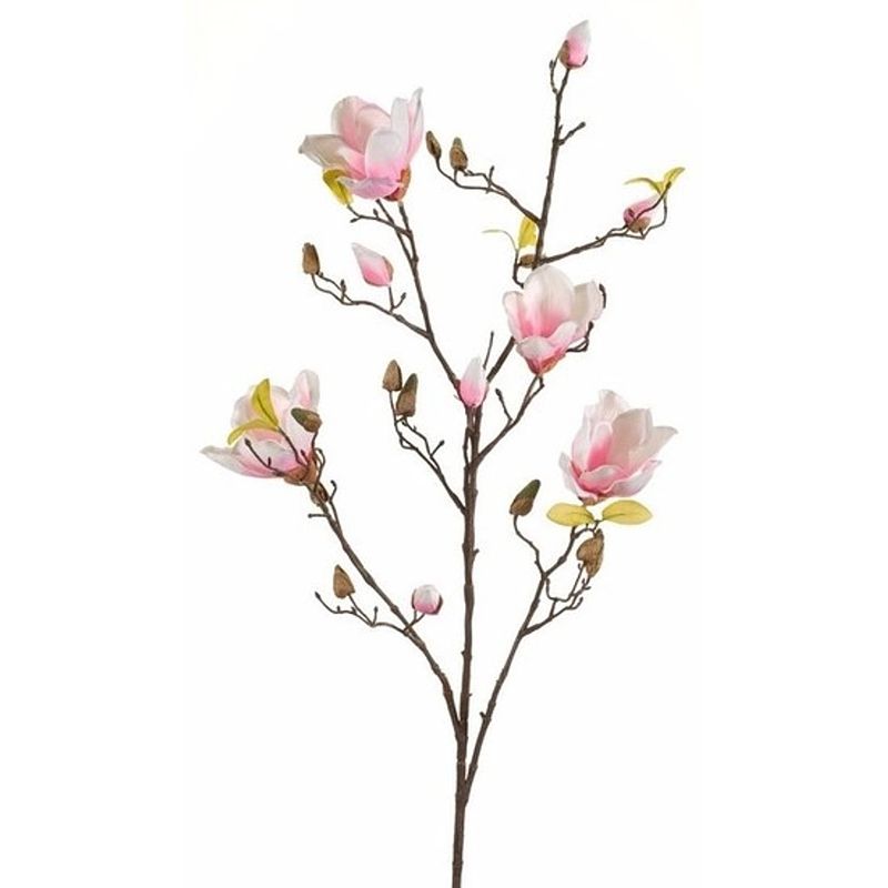 Foto van Kunstbloem magnolia tak 105 cm roze