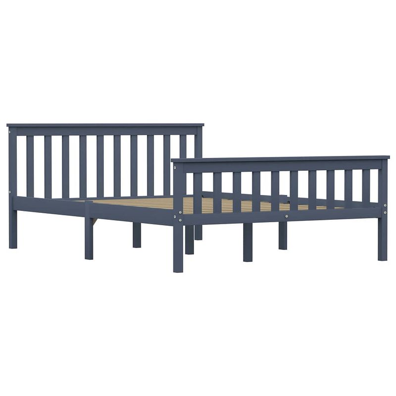 Foto van The living store bed frame - massief grenenhout - 208x148x82 cm - grijs