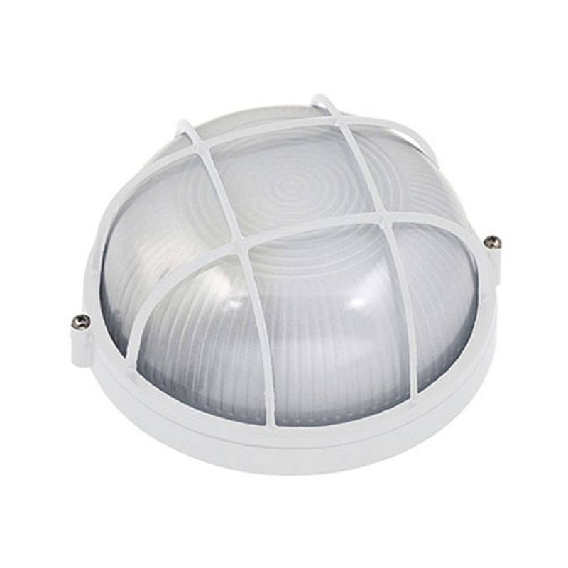 Foto van Led tuinverlichting - buitenlamp - regibus - wand - aluminium mat wit - e27 - rond