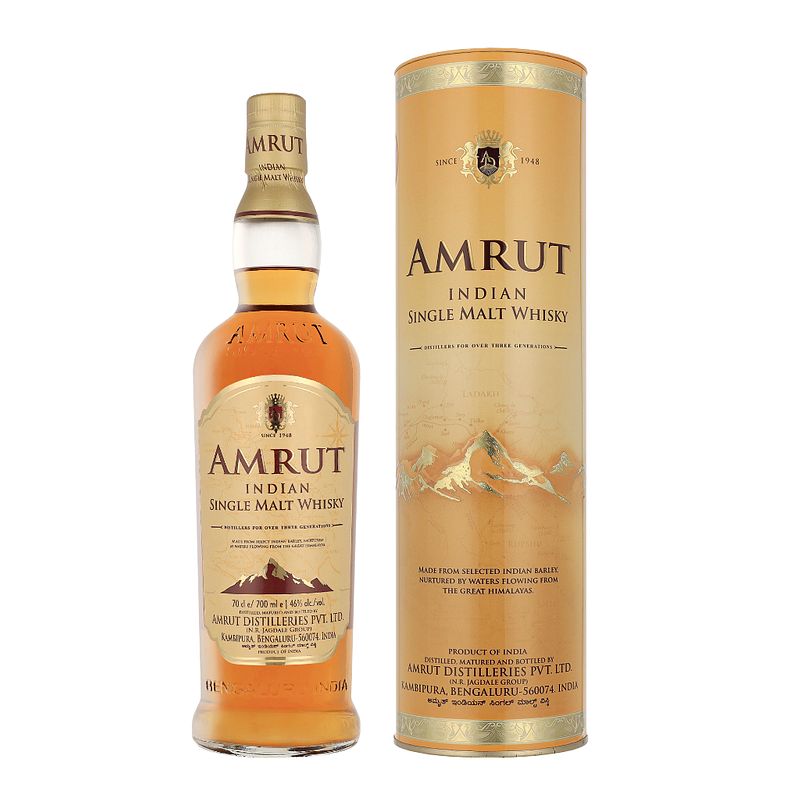 Foto van Amrut indian single malt 70cl whisky
