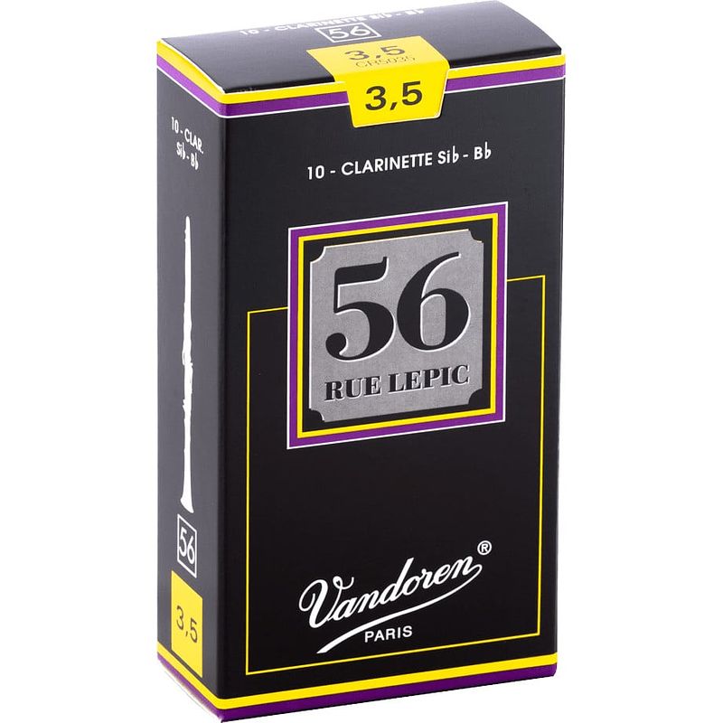 Foto van Vandoren cr5035 clarinet reed 56 rue lepic riet voor bb klarinet (10 stuks)