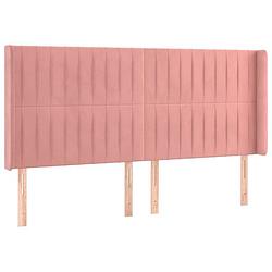 Foto van Vidaxl hoofdbord met randen 163x16x118/128 cm fluweel roze