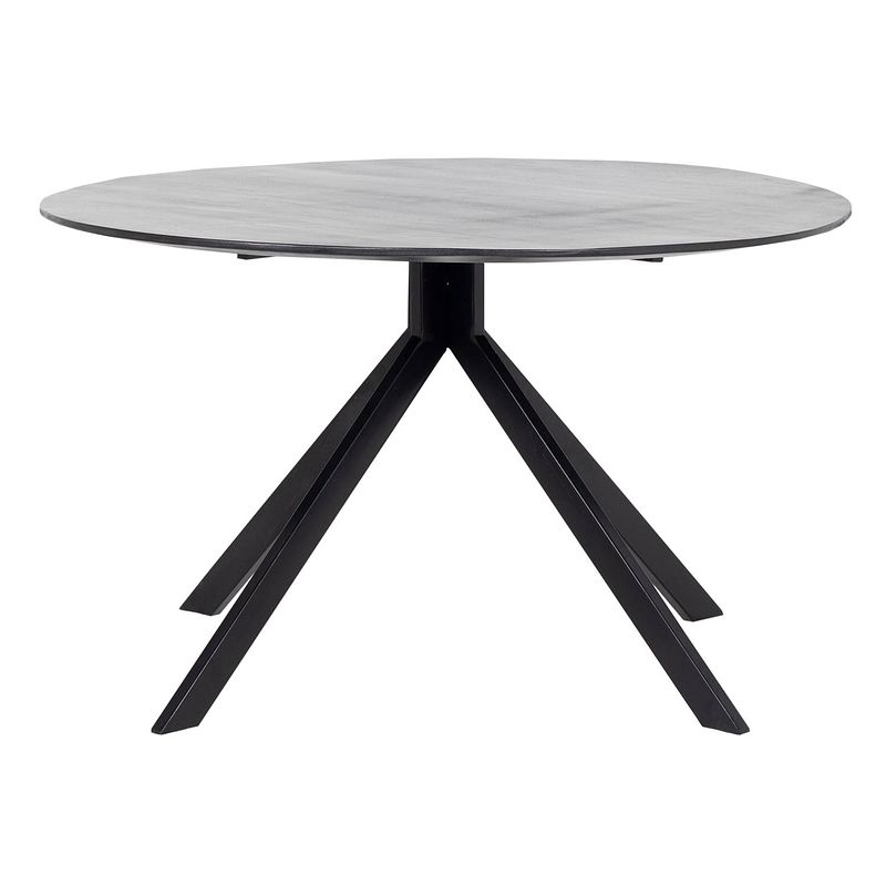 Foto van Giga meubel eettafel rond - 100cm - zwart - mangohout - eettafel batti