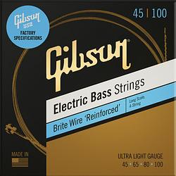 Foto van Gibson brite wire electric bass strings long scale ultra light snaren voor elektrische bas