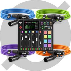 Foto van Rode rødecaster pro ii color bundle podcast workstation met kabels