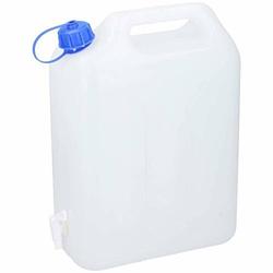 Foto van Jerrycan voor water - 15 liter - kunststof - met kraantje en dop - jerrycan voor water