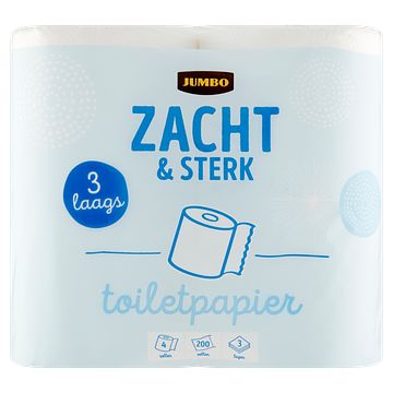 Foto van Jumbo toiletpapier zacht & sterk 3laags 4 rollen