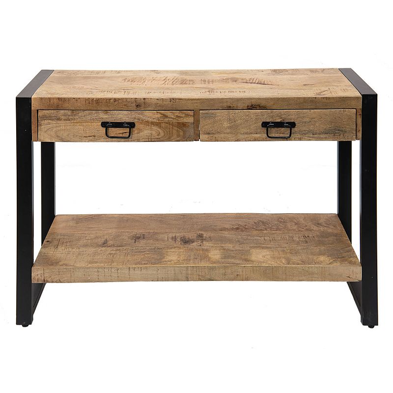 Foto van Clayre & eef sidetable 120x35x76 cm bruin hout wandtafel bruin wandtafel