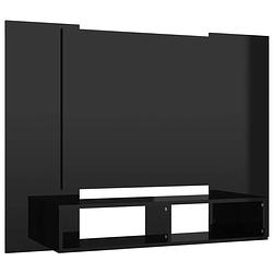 Foto van The living store tv-wandmeubel - hifi-kast - 120 x 23.5 x 90 cm - hoogglans zwart