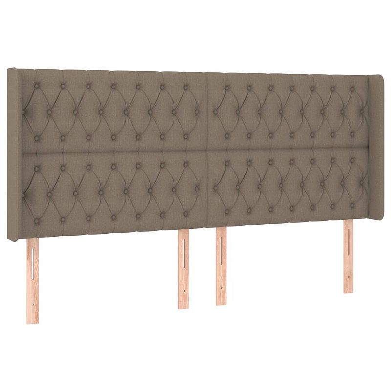 Foto van The living store - hoofdeind - 203 x 16 x 118/128 cm - taupe stof - verstelbaar