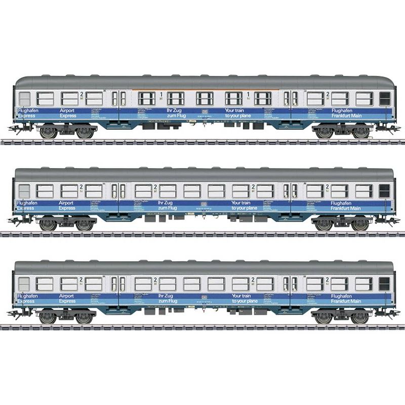 Foto van Märklin 043815 h0 set van 3 personenrijtuigen airport express van de db, mhi