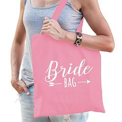 Foto van Bride bag katoenen tasje licht roze dames - feest boodschappentassen