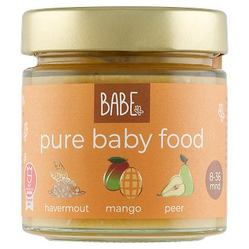 Foto van Babe pure baby food havermout, mango en peer ontbijt/tussendoortje 1 x 200g bij jumbo