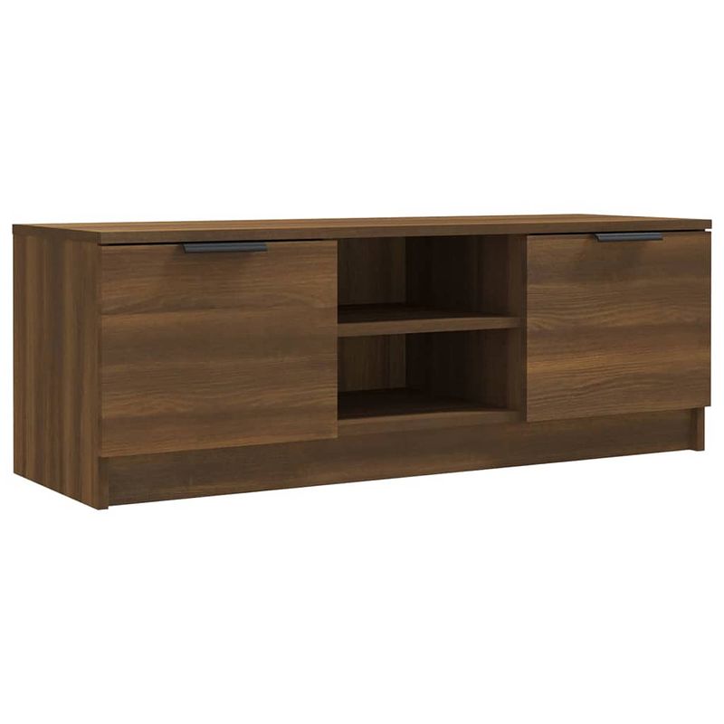 Foto van The living store tv-meubel tv-kast - 102 x 35 x 36.5 cm - bruineiken