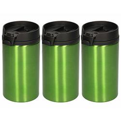 Foto van 5x isoleerbekers rvs metallic groen 320 ml - thermosbeker