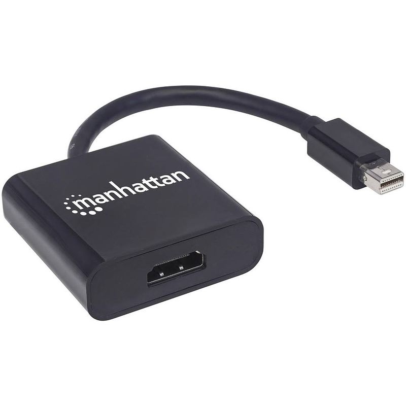 Foto van Manhattan 152570 mini-displayport adapter [1x mini-displayport stekker - 1x hdmi-bus] zwart afgeschermd, ul gecertificeerd 15.00 cm