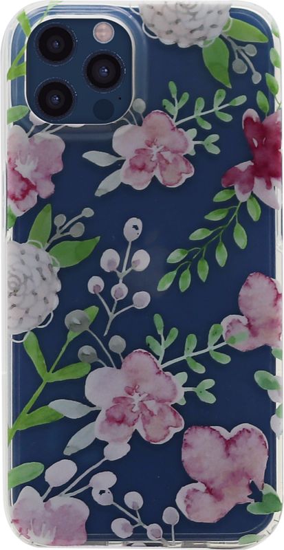 Foto van Bluebuilt mixed blossom soft case apple iphone 12 pro max back cover transparant