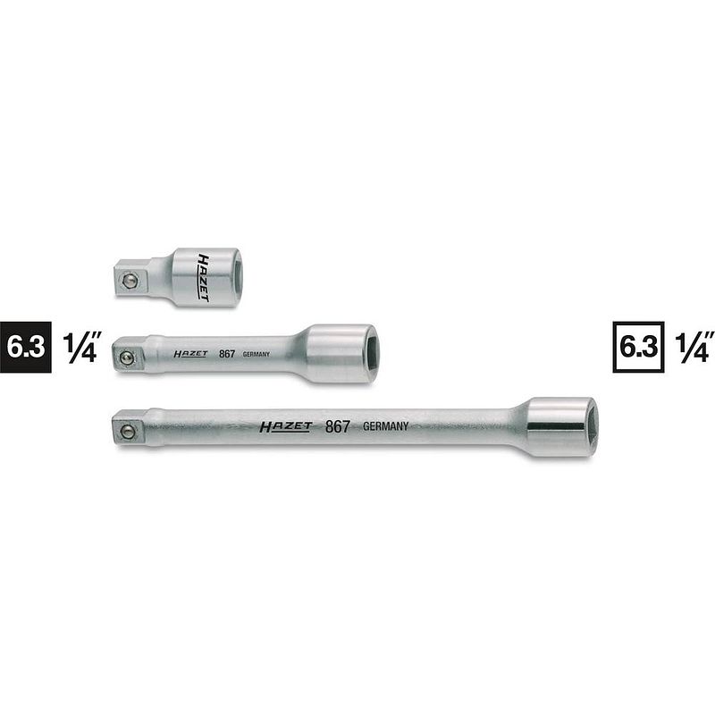 Foto van Hazet 867 867-1 dopsleutelverlenging aandrijving 1/4 (6.3 mm) uitvoering 1/4 (6.3 mm) 25 mm 1.00 stuk(s)