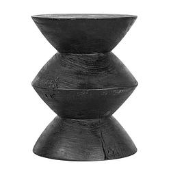 Foto van Must living stool curve,45xø35 cm, suar wood, black with natural cr...