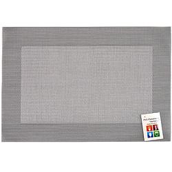 Foto van Placemats hampton - 1x - zilver/grijs - pvc - 30 x 45 cm - placemats