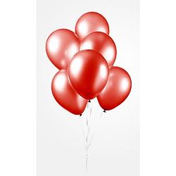 Foto van Globos ballonnen metallic 30 cm latex rood 10 stuks