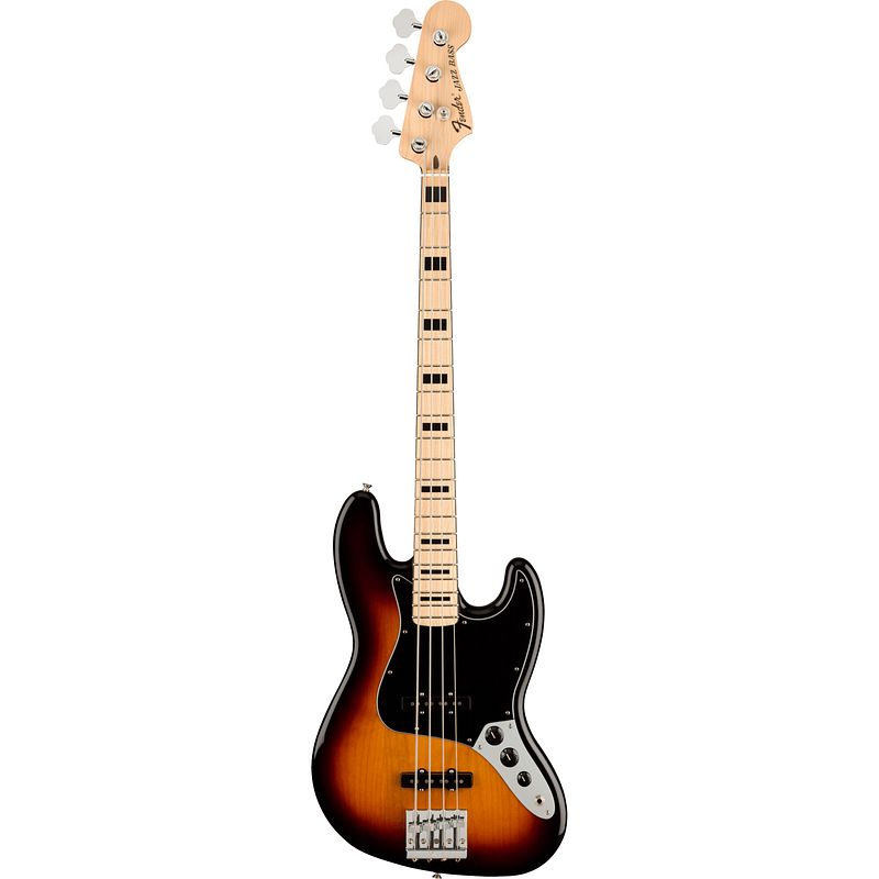 Foto van Fender geddy lee jazz bass mn 3-color sunburst elektrische basgitaar met deluxe gigbag