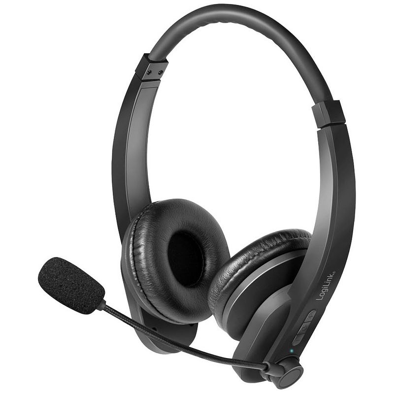 Foto van Logilink bt0060 on ear headset bluetooth computer stereo zwart