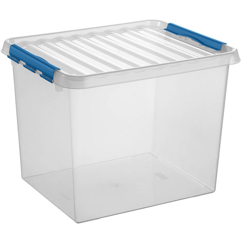 Foto van Q-line opbergbox 52l transparant blauw