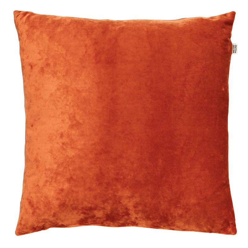 Foto van Dutch decor sky - kussenhoes velvet potters clay 45x45 cm - oranje - oranje