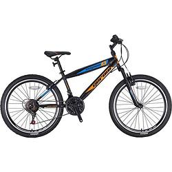 Foto van Geroni hardtail mountainbike magnum 27 inch 40 cm junior 21v v-brakes zwart/oranje