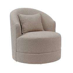 Foto van Giga meubel - fauteuil bouclé taupe - zithoogte 44,5cm - 75x75x82cm